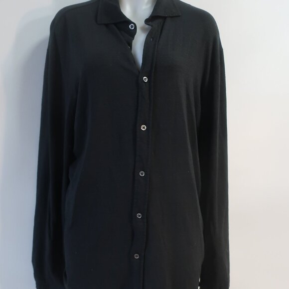 Mens Malo Black Button Down Linen Stretch Blend Shirt 58 US/XL - Picture 3 of 12